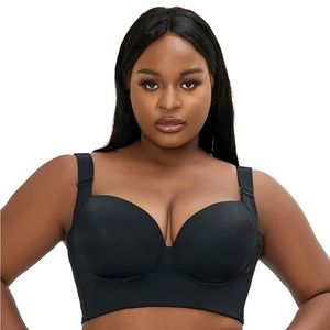 2022 New Comfortable Back Smoothing Bra from Tarboroy. black, 36 (DDD)F.